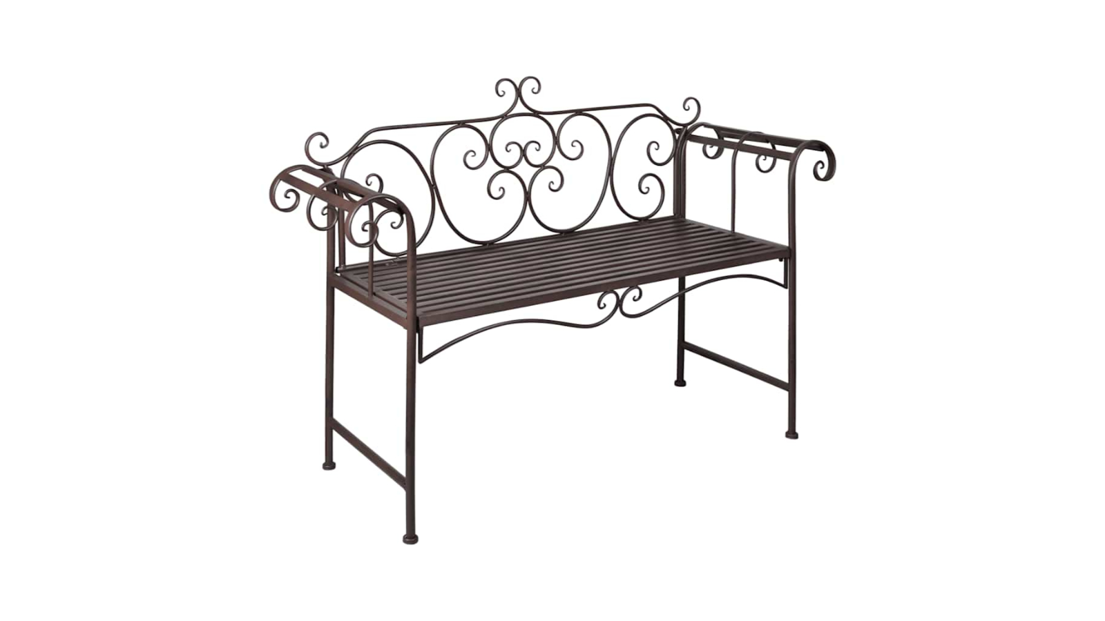 vidaXL Antique Brown Steel 132cm Garden Bench