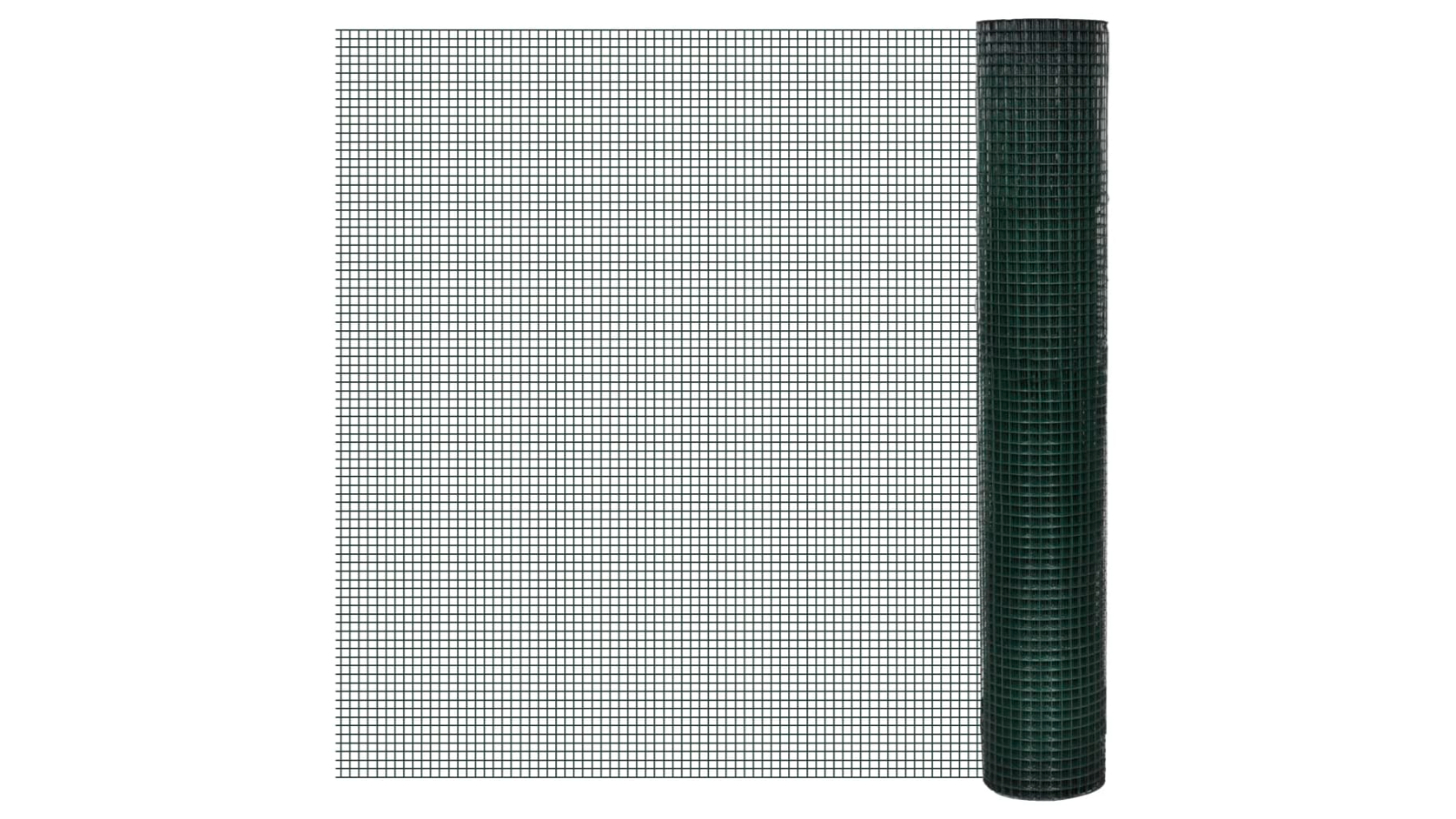 vidaXL Green 25 x 1metre Galvanised Chicken Wire Fence with PVC Coating