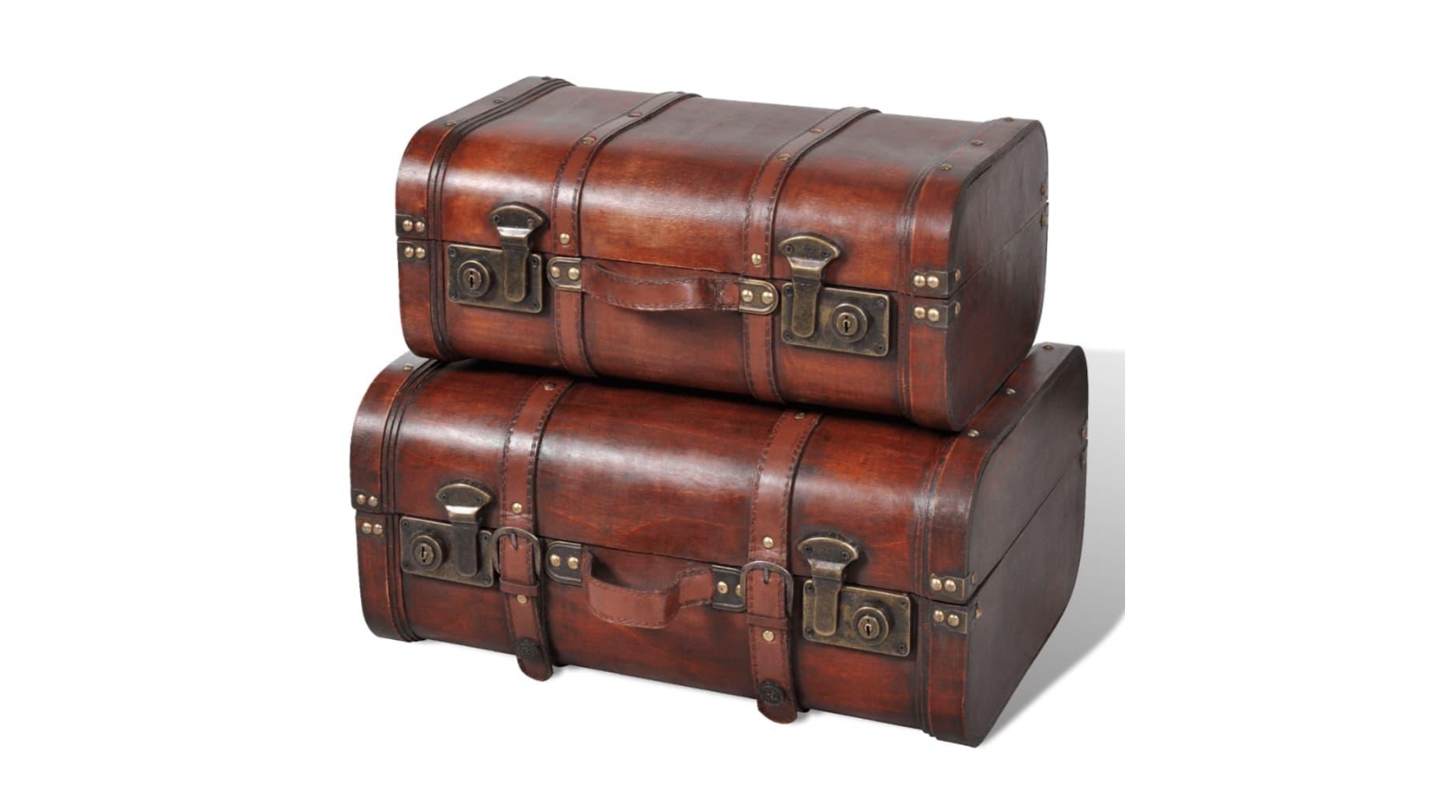 vidaXL Vintage Brown Wooden Treasure Chests - 2 Piece