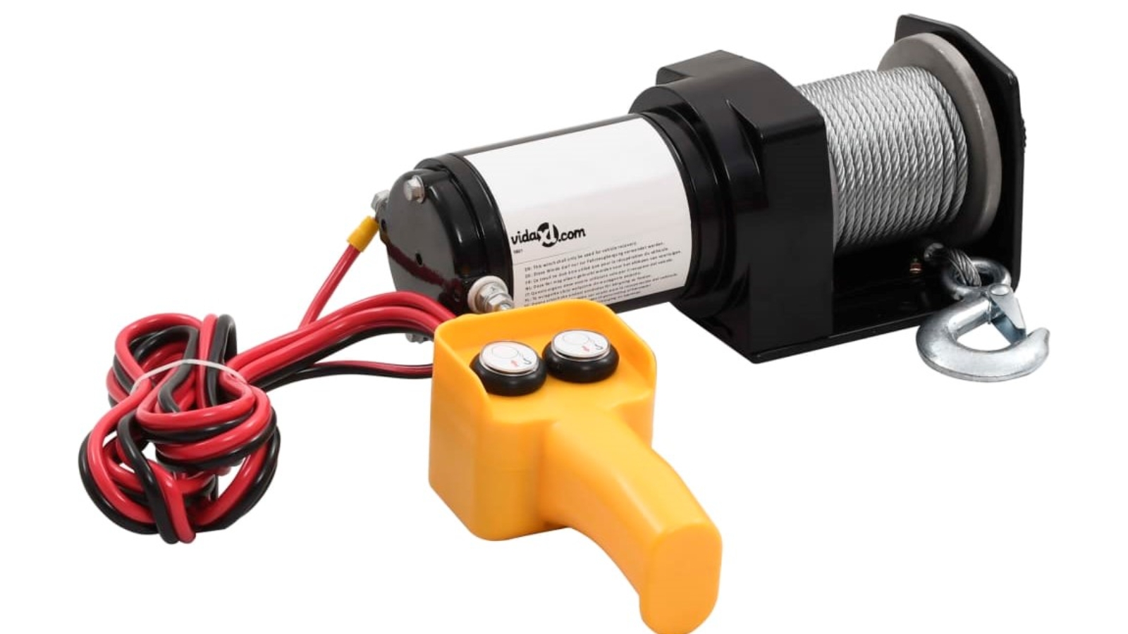 vidaXL 907kg 12V Electric Winch Wire with Remote Control