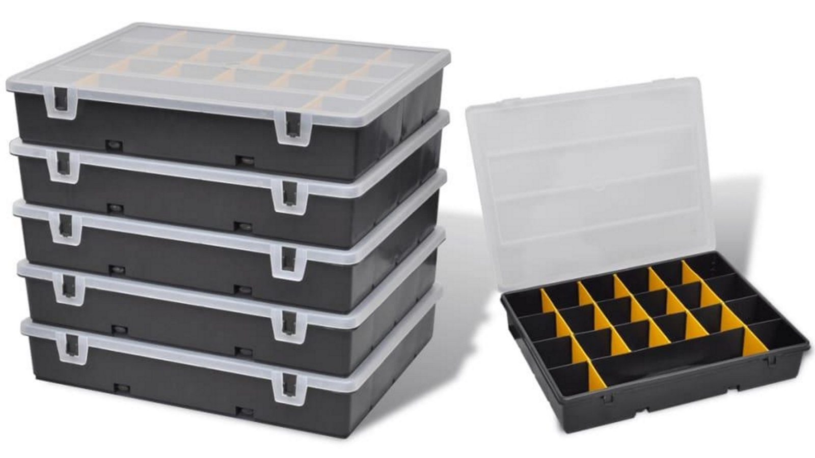 vidaXL 6-Piece Storage Box Sort Case
