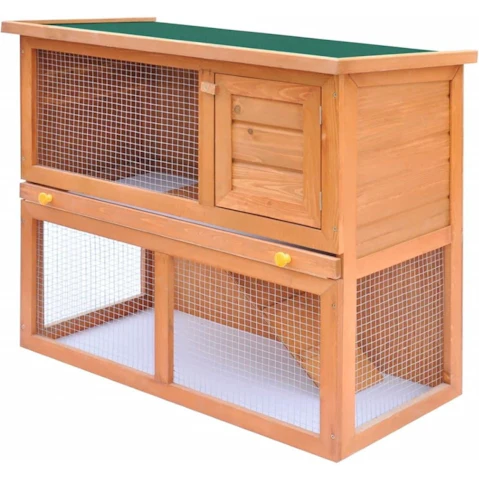 vidaXL 1 Door Wood Outdoor Rabbit Hutch Small Animal House Pet Cage