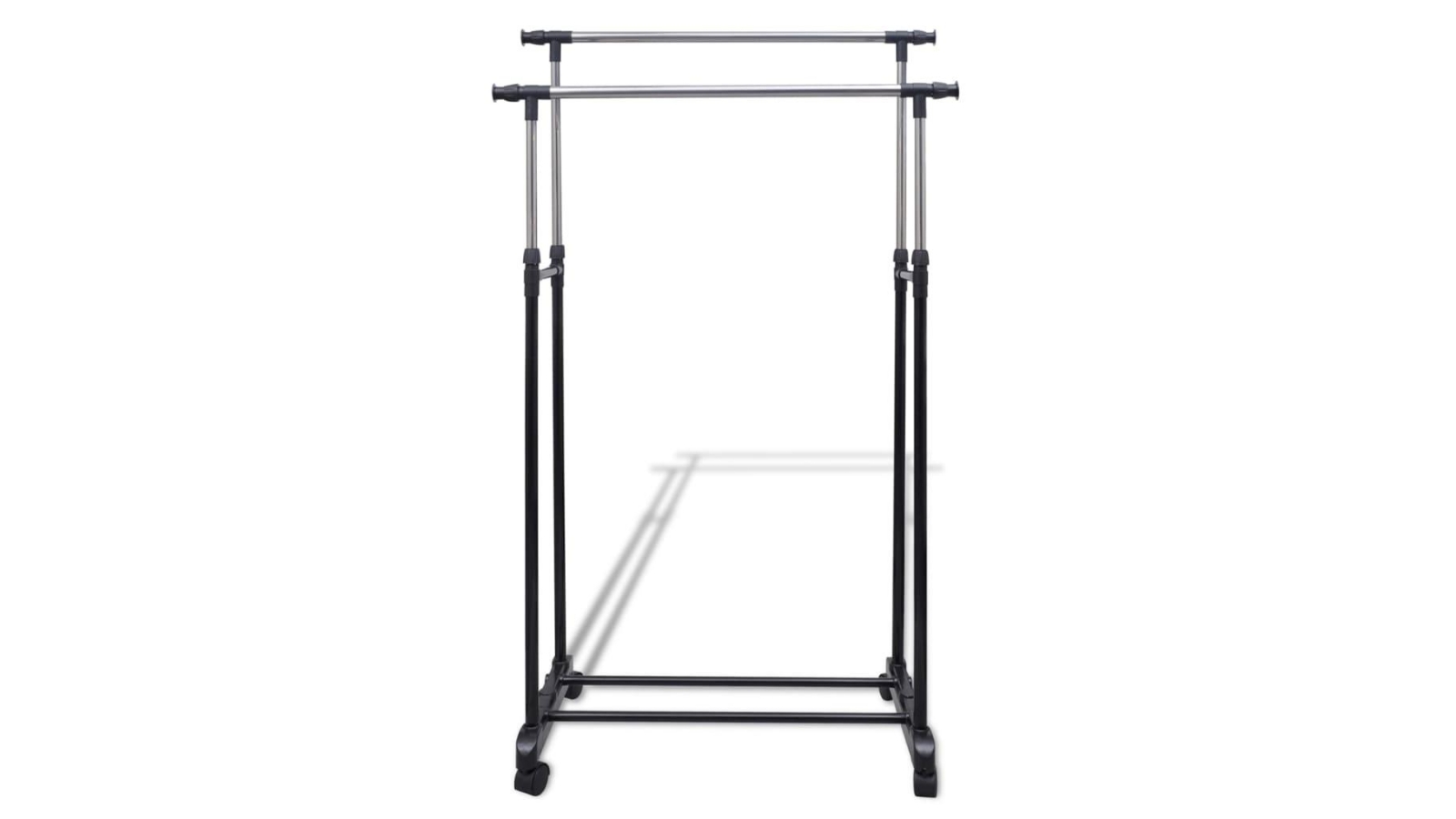 vidaXL Adjustable Clothes Rack 4 Castors 2 Hanging Rails