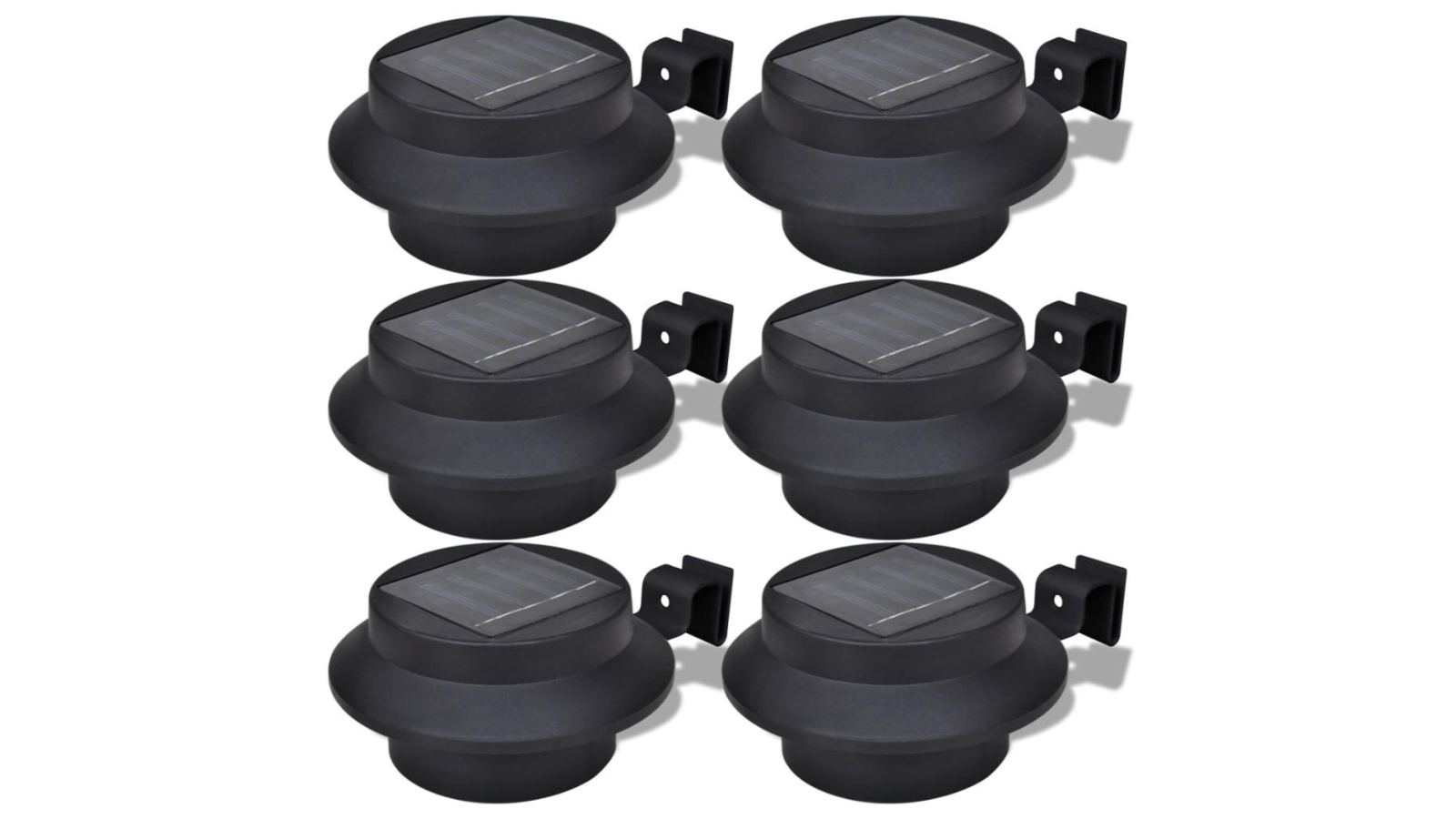 vidaXL 6 Piece Solar Fence Light - Black