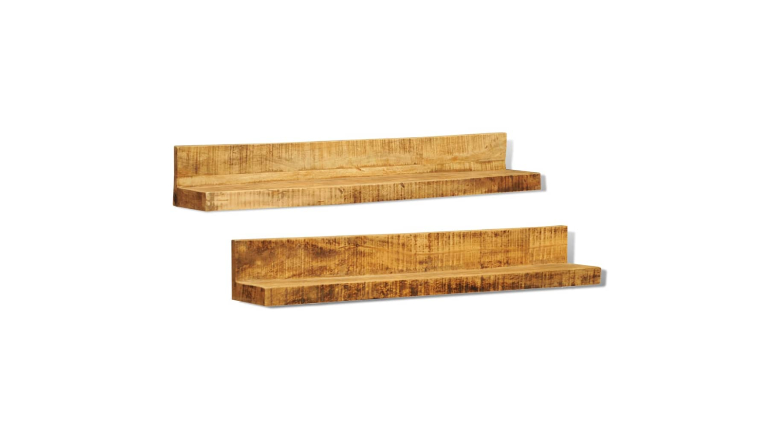 vidaXL 2 Piece Solid Wood Wall Mounted Display Shelf