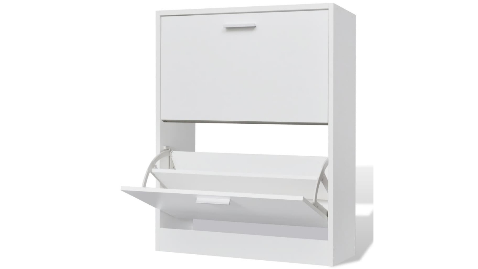 vidaXL White Shoe Cabinet with 2-Compartment - 63.5 x 24 x 81cm