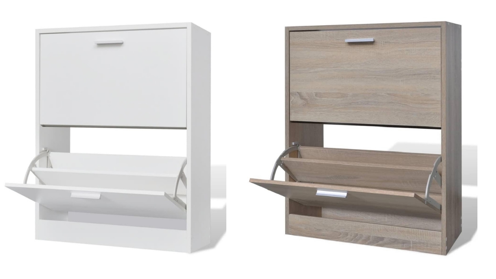 vidaXL Wooden Shoe Cabinet with 2 Compartments