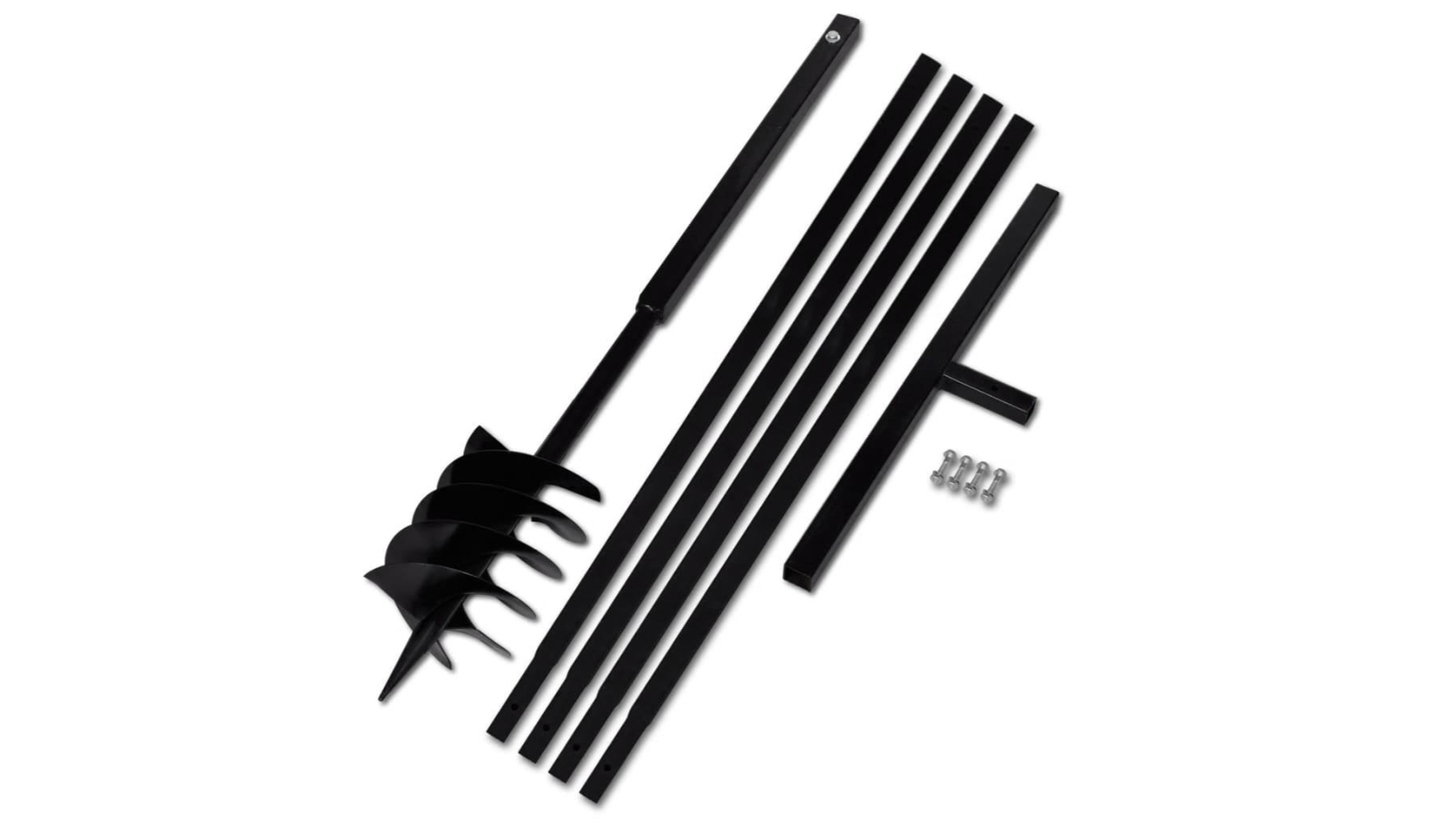 vidaXL 20cm Steel Ground Drill with Handle and Extension Tube