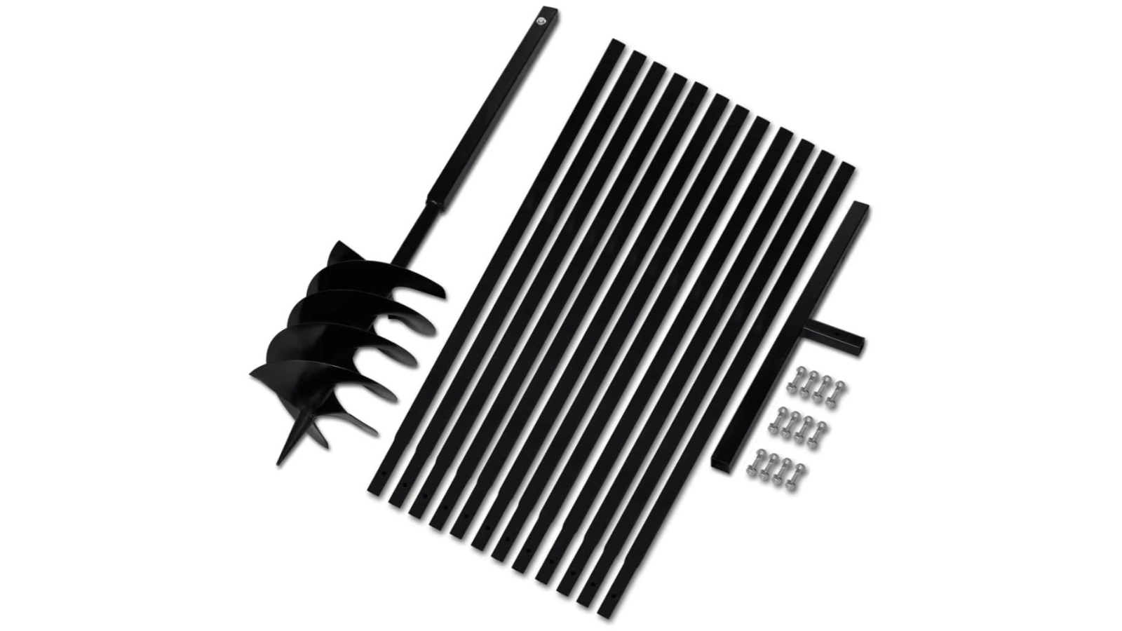 vidaXL 20cm Steel Ground Drill with Handle and Extension Tube - 13 Metre