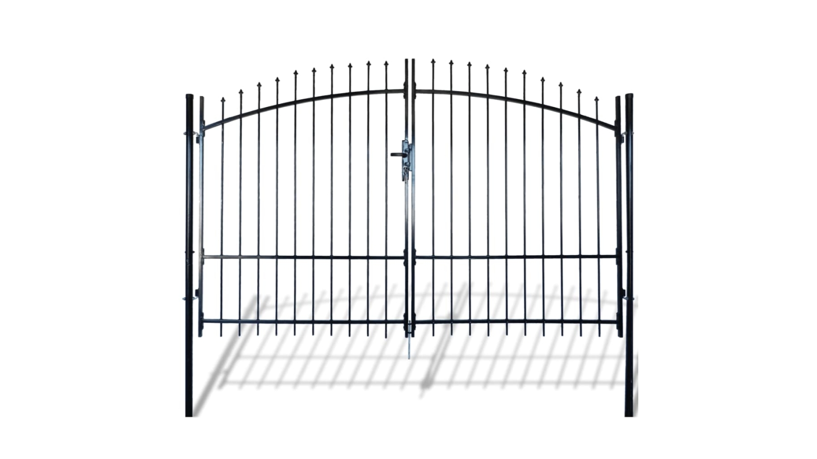 vidaXL Double Door Fence Gate with Spear Top Harvey Norman