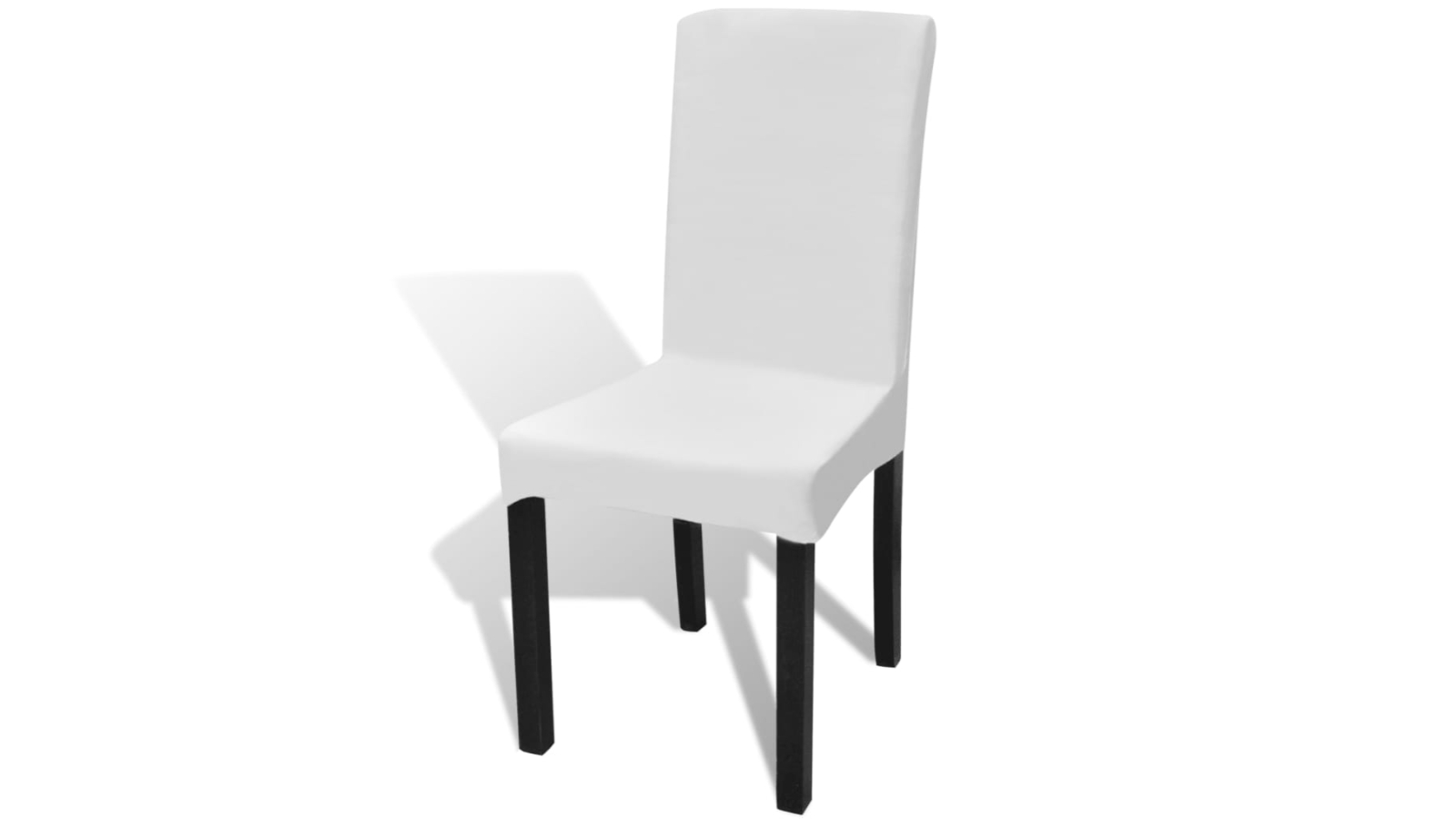 vidaXL 6 Piece White Straight Stretchable Chair Cover