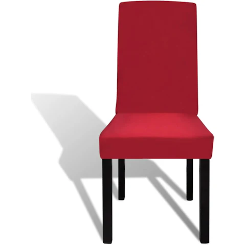 vidaXL 6 Piece Bordeaux Straight Stretchable Chair Cover