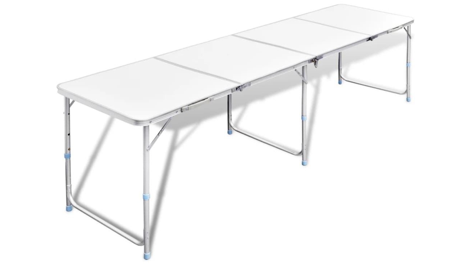 vidaXL Aluminium Foldable Height Adjustable Camping Table - 240 x 60cm