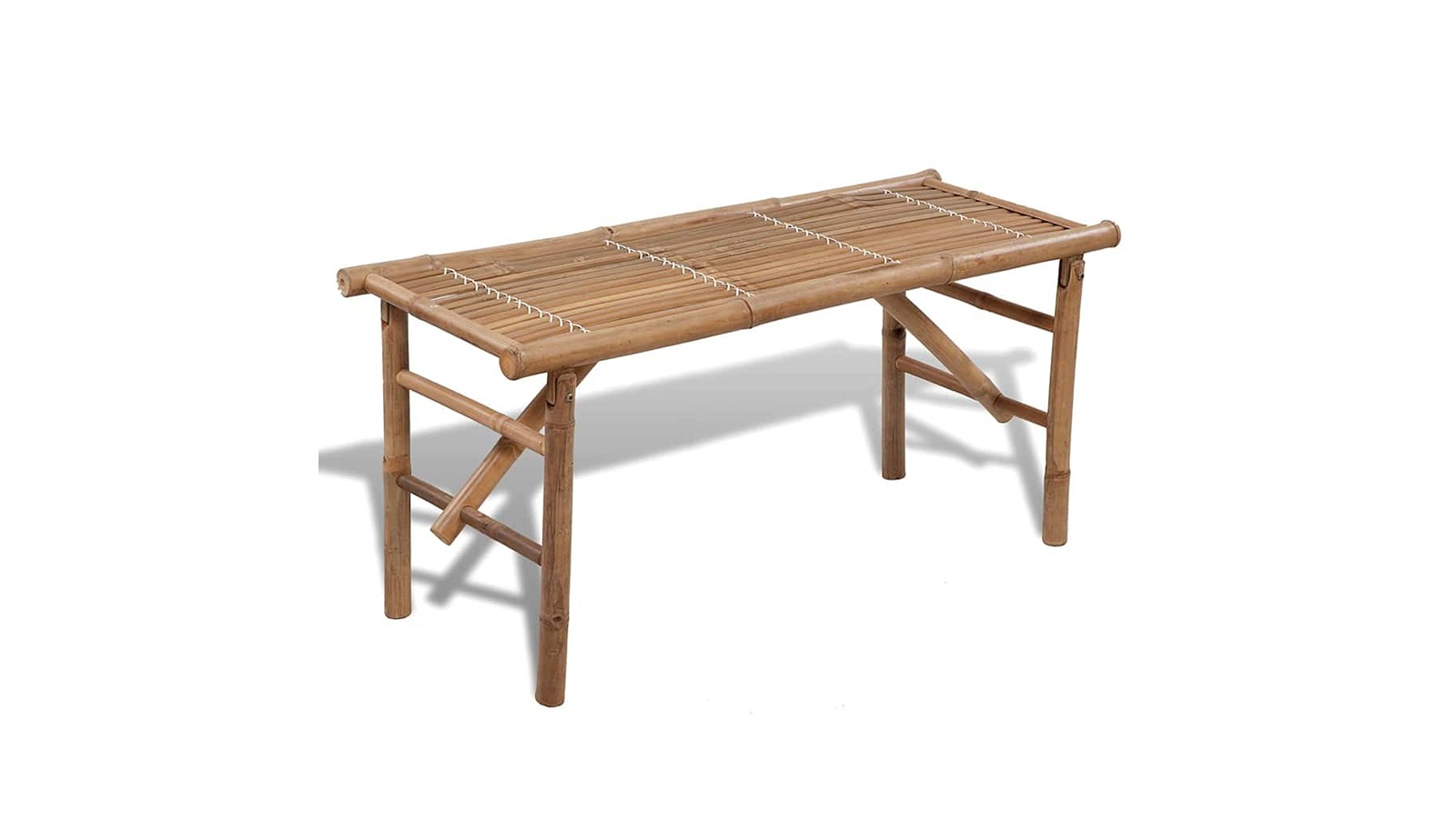 vidaXL Bamboo 118cm Folding Garden Bench