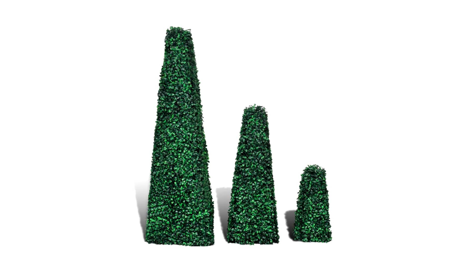 vidaXL Set of 3 Artificial Boxwood Pyramid Topiary | Harvey Norman