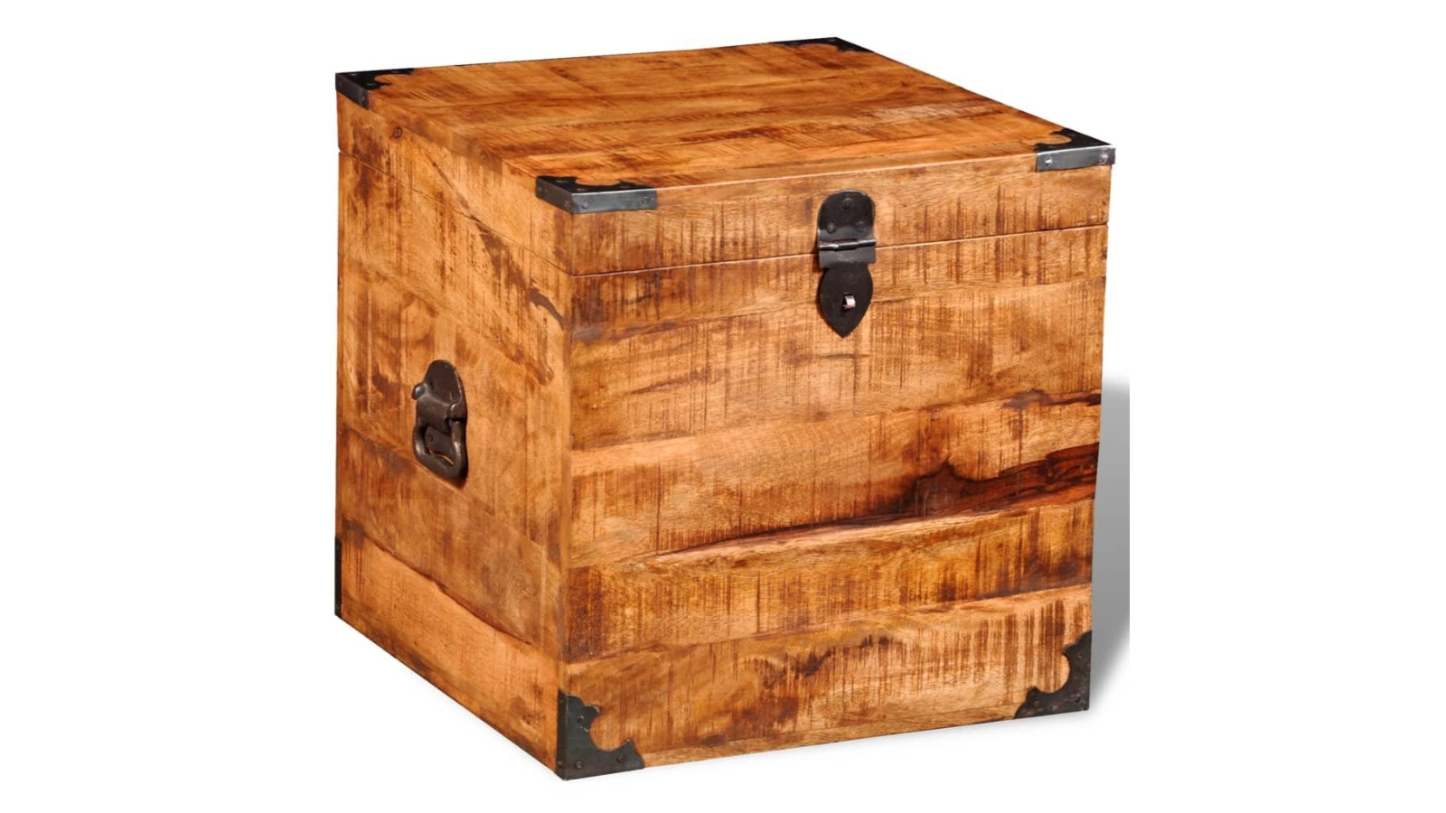 vidaXL Rough Mango Wood Storage Chest Cubic 