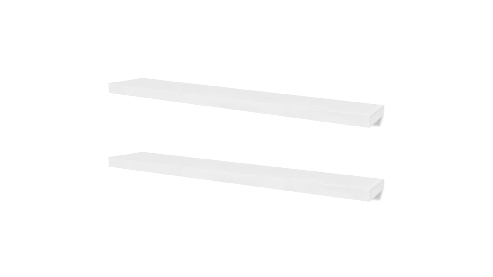 vidaXL 2 Piece White MDF Floating Wall Book/DVD Storage Display Shelve