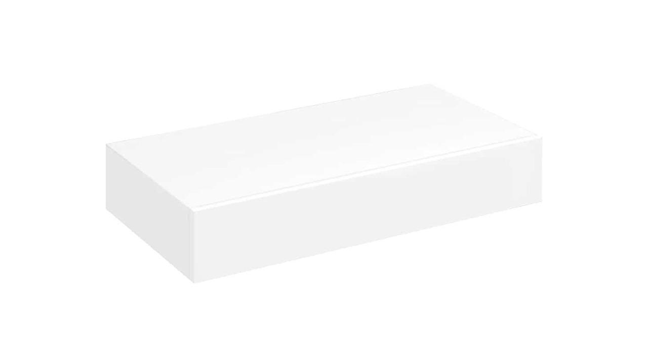 vidaXL White MDF Floating Wall Book and DVD Storage Display Shelf with 1 Drawer