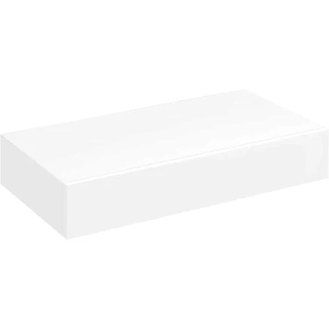vidaXL White MDF Floating Wall Book and DVD Storage Display Shelf with 1 Drawer