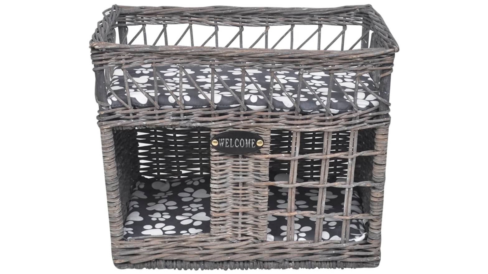 vidaXL Willow Cat Tree Pet House/Bed/Scratching Post with Cushion Square
