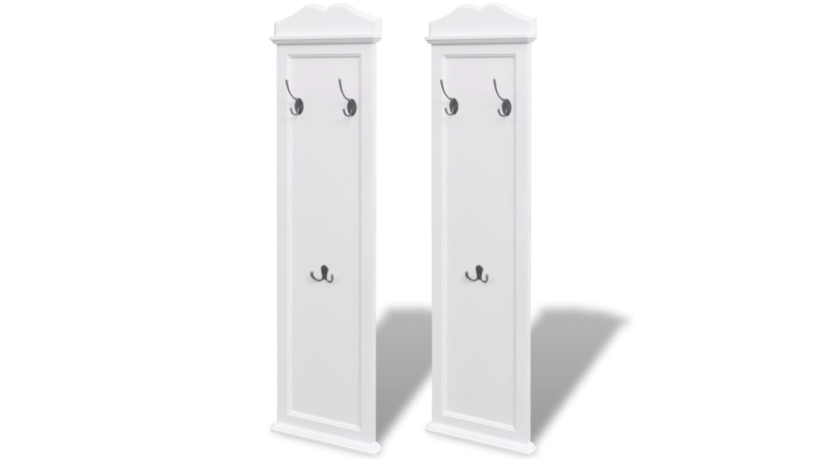 vidaXL 2 Piece White Coat Rack