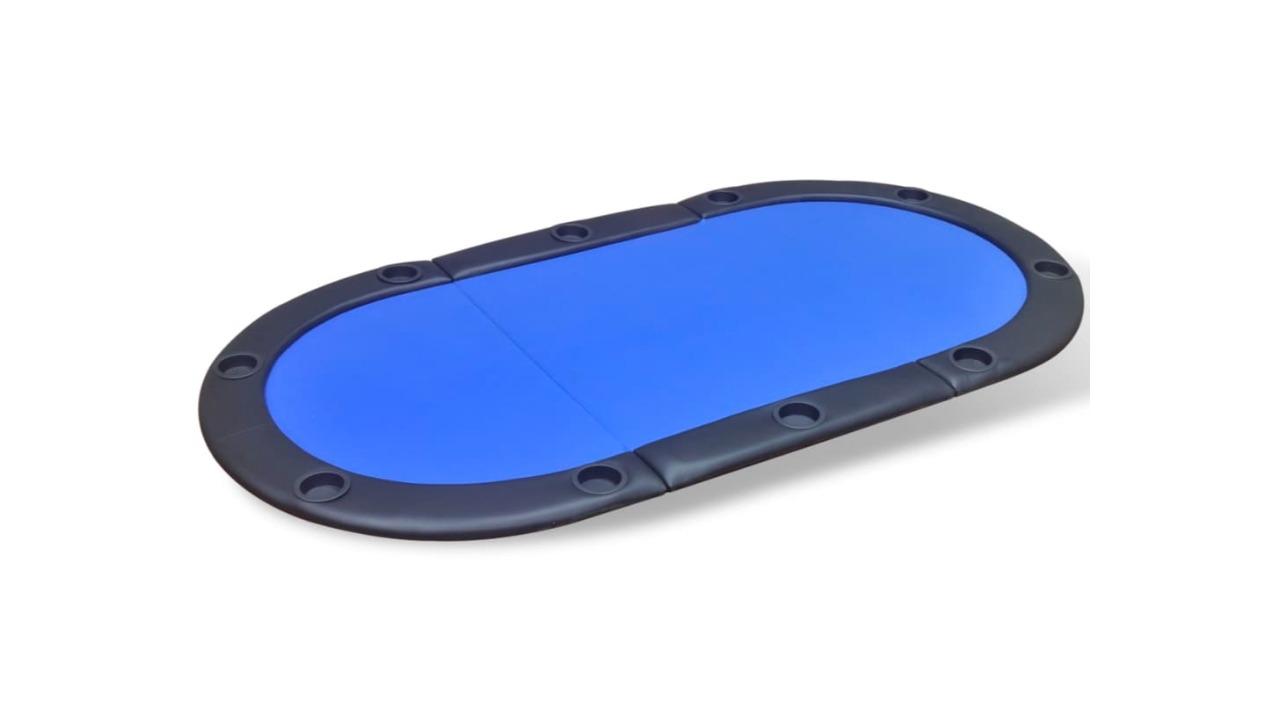 vidaXL 10-Player Foldable Poker Tabletop - Blue