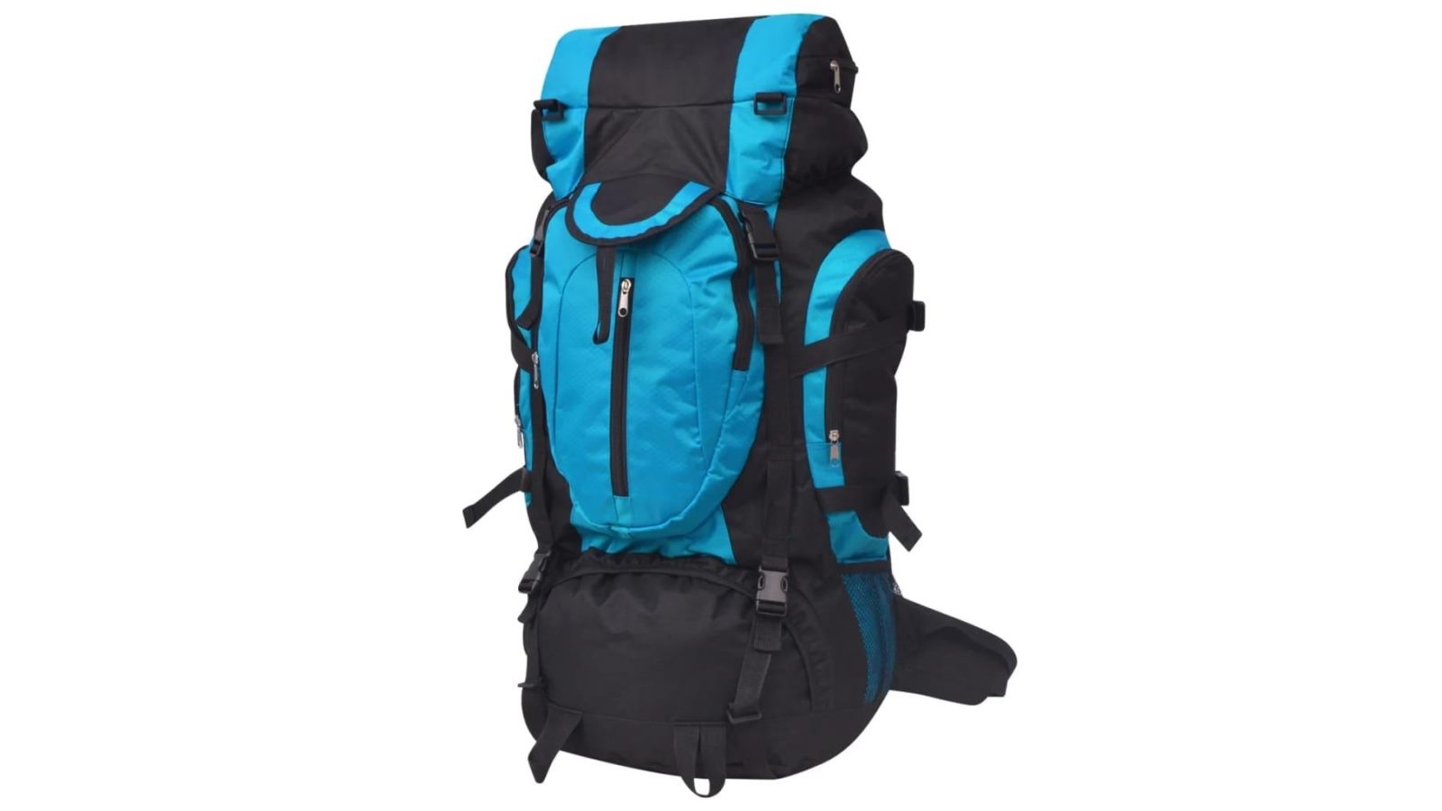 vidaXL Black and Blue 75L Hiking Backpack - XXL