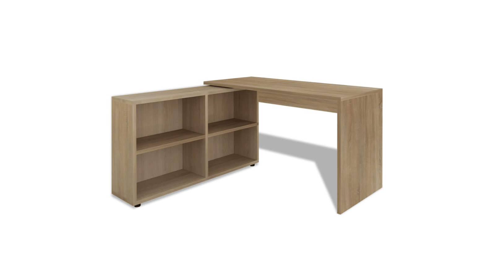 vidaXL 4-Shelves Corner Desk - Oak