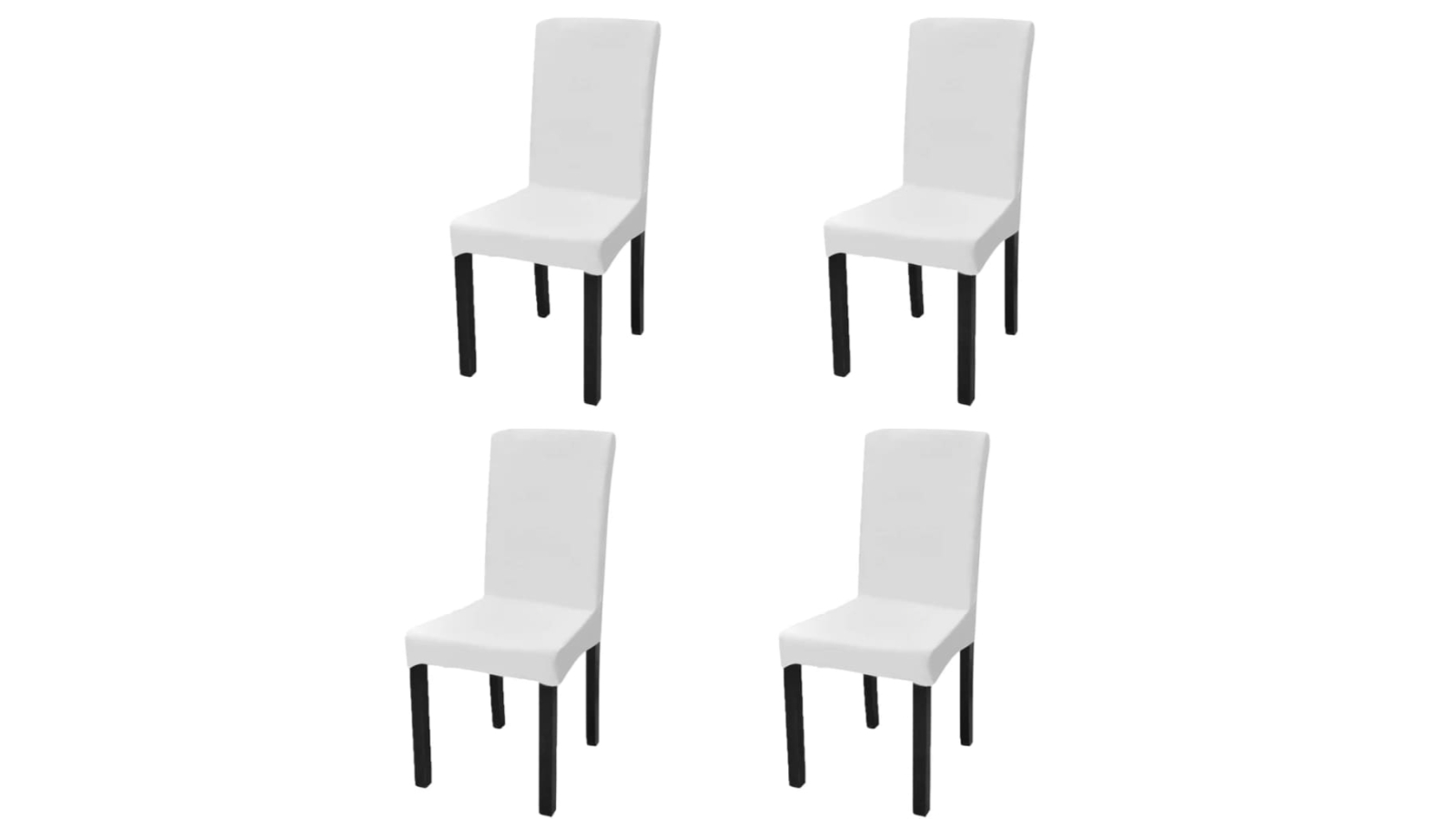 vidaXL 4 Piece Straight Stretchable Chair Cover - White