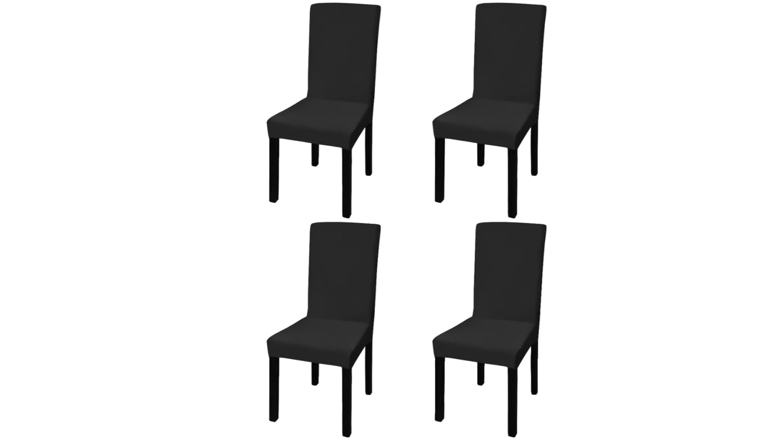 vidaXL 4 Piece Black Straight Stretchable Chair Cover