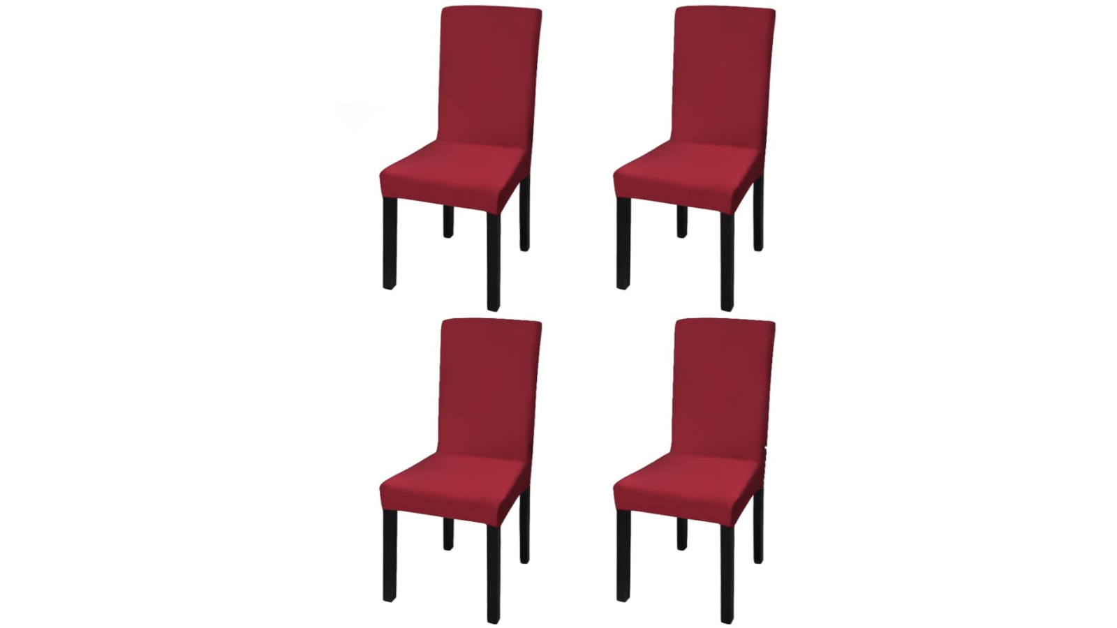 vidaXL 4 Piece Bordeaux Straight Stretchable Chair Cover 