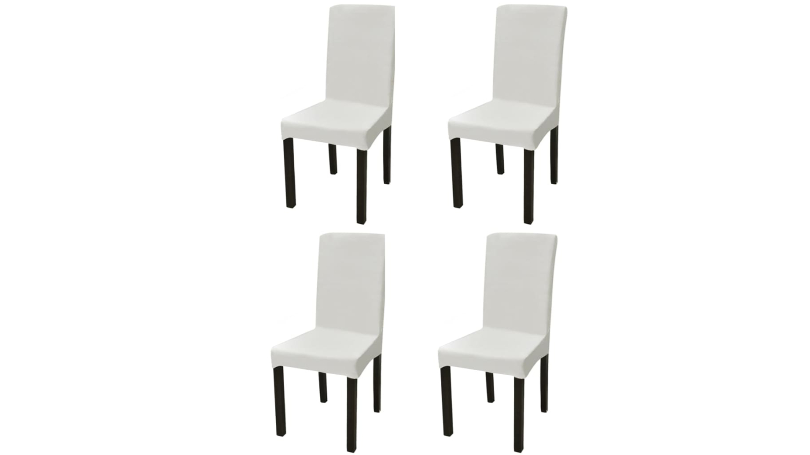 vidaXL 4 Piece Cream Straight Stretchable Chair Cover