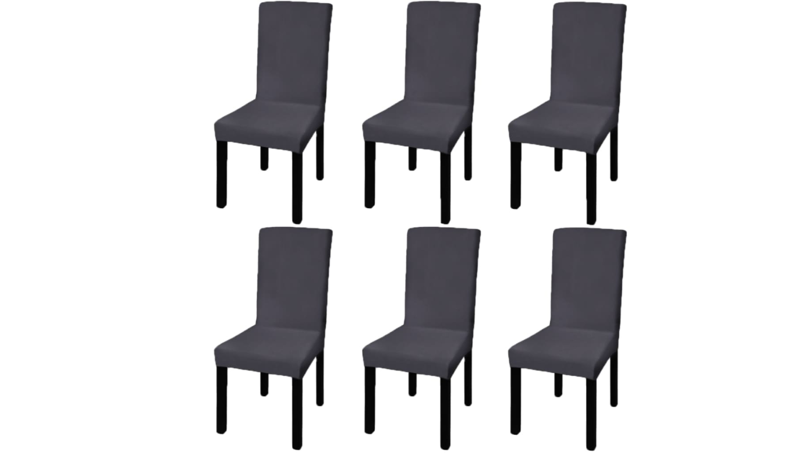 vidaXL 6 Piece Anthracite Straight Stretchable Chair Cover