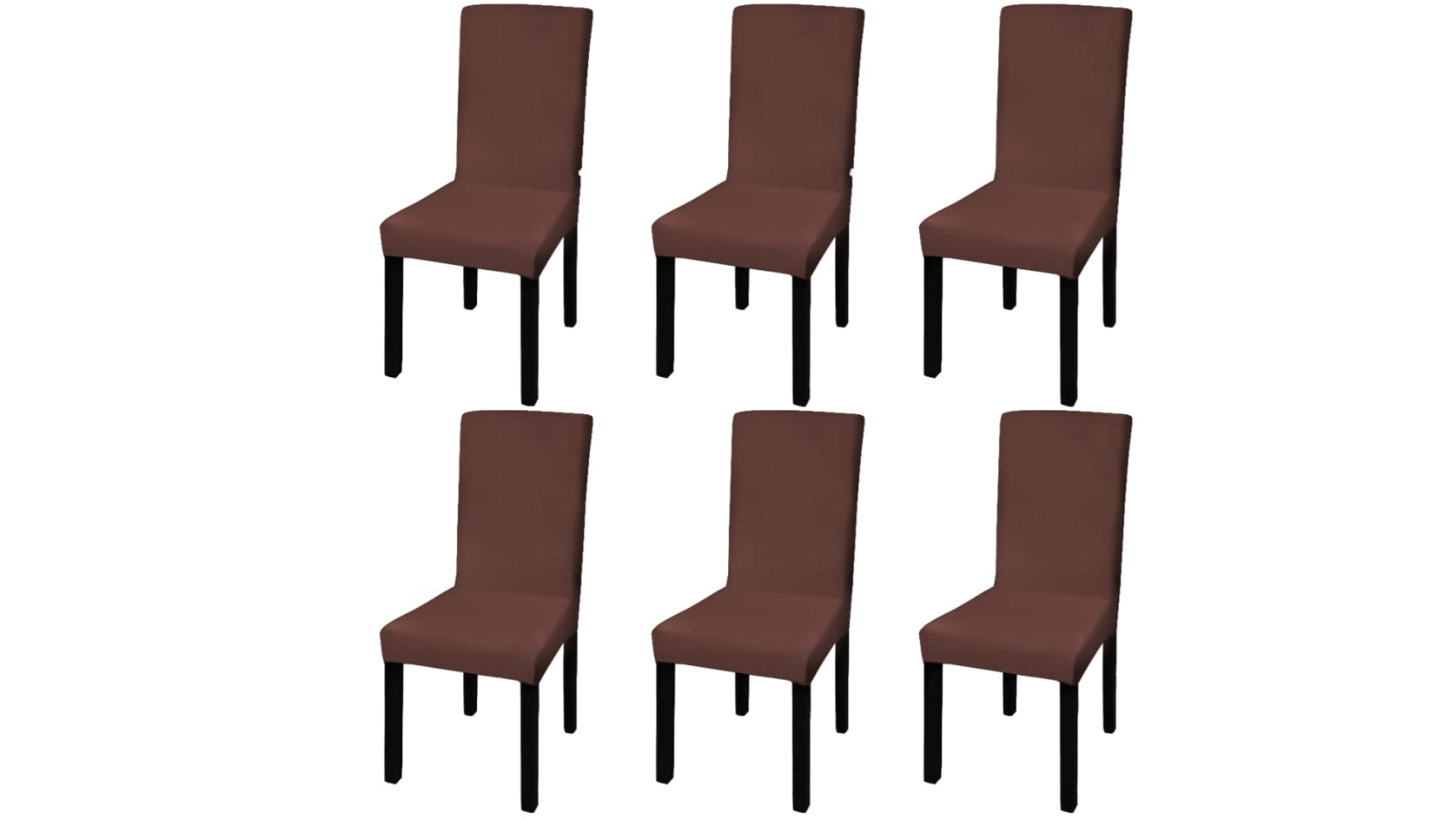 vidaXL 6 Piece Brown Straight Stretchable Chair Cover