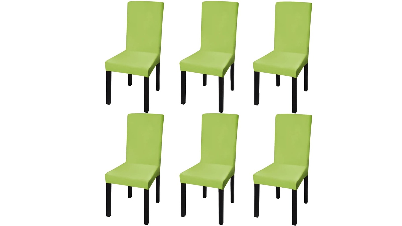 vidaXL 6 Piece Green Straight Stretchable Chair Cover