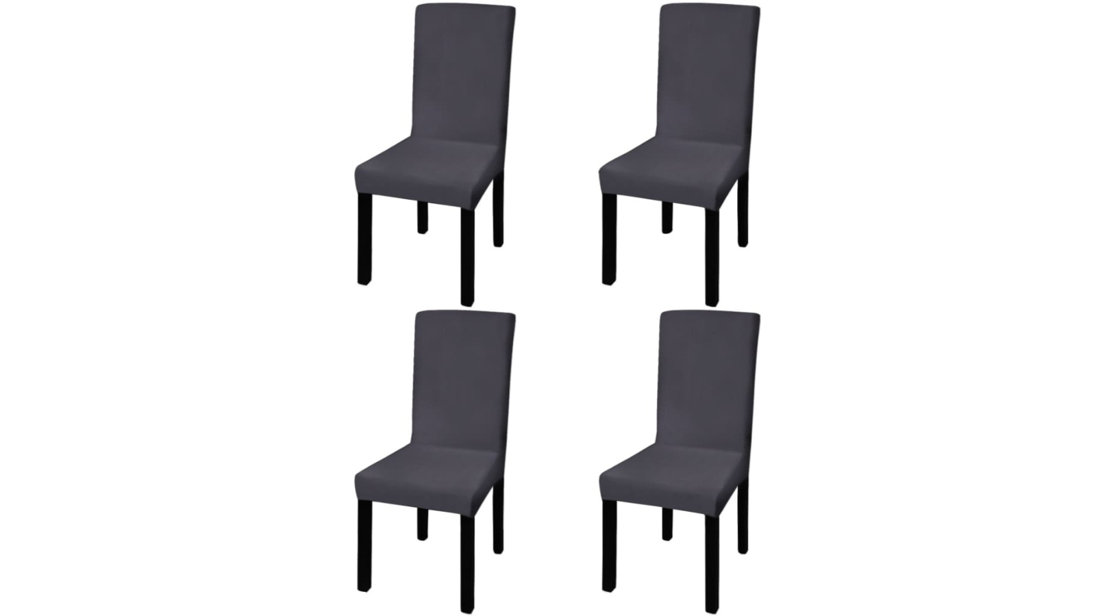 vidaXL 4 Piece Anthracite Straight Stretchable Chair Cover