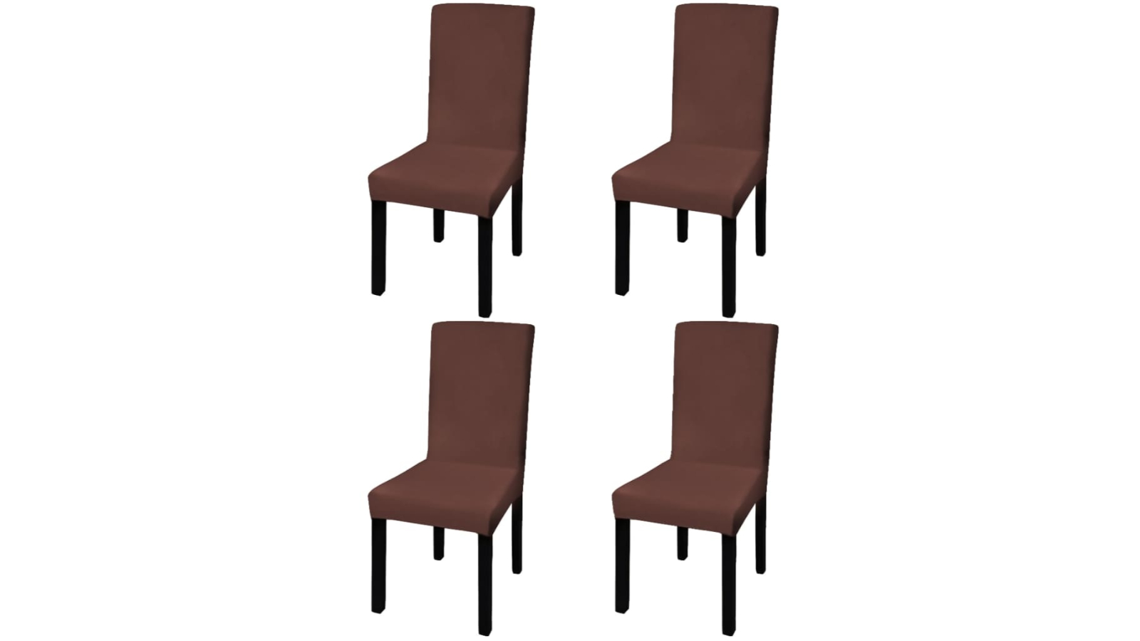 vidaXL 4 Piece Straight Stretchable Chair Cover - Brown