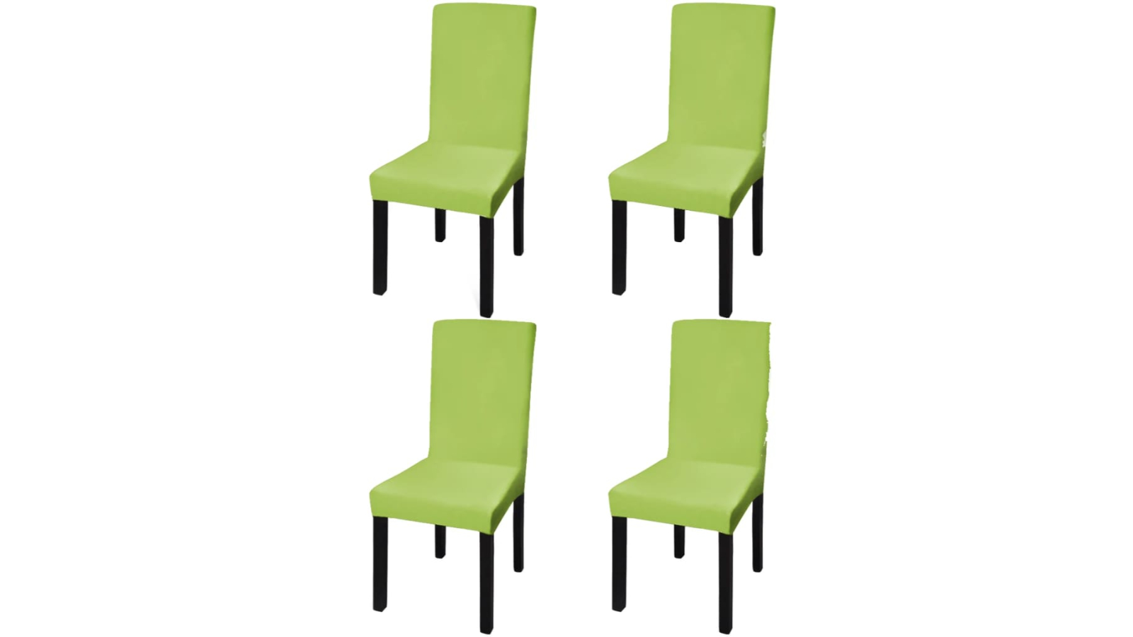 vidaXL 4 Piece Green Straight Stretchable Chair Cover