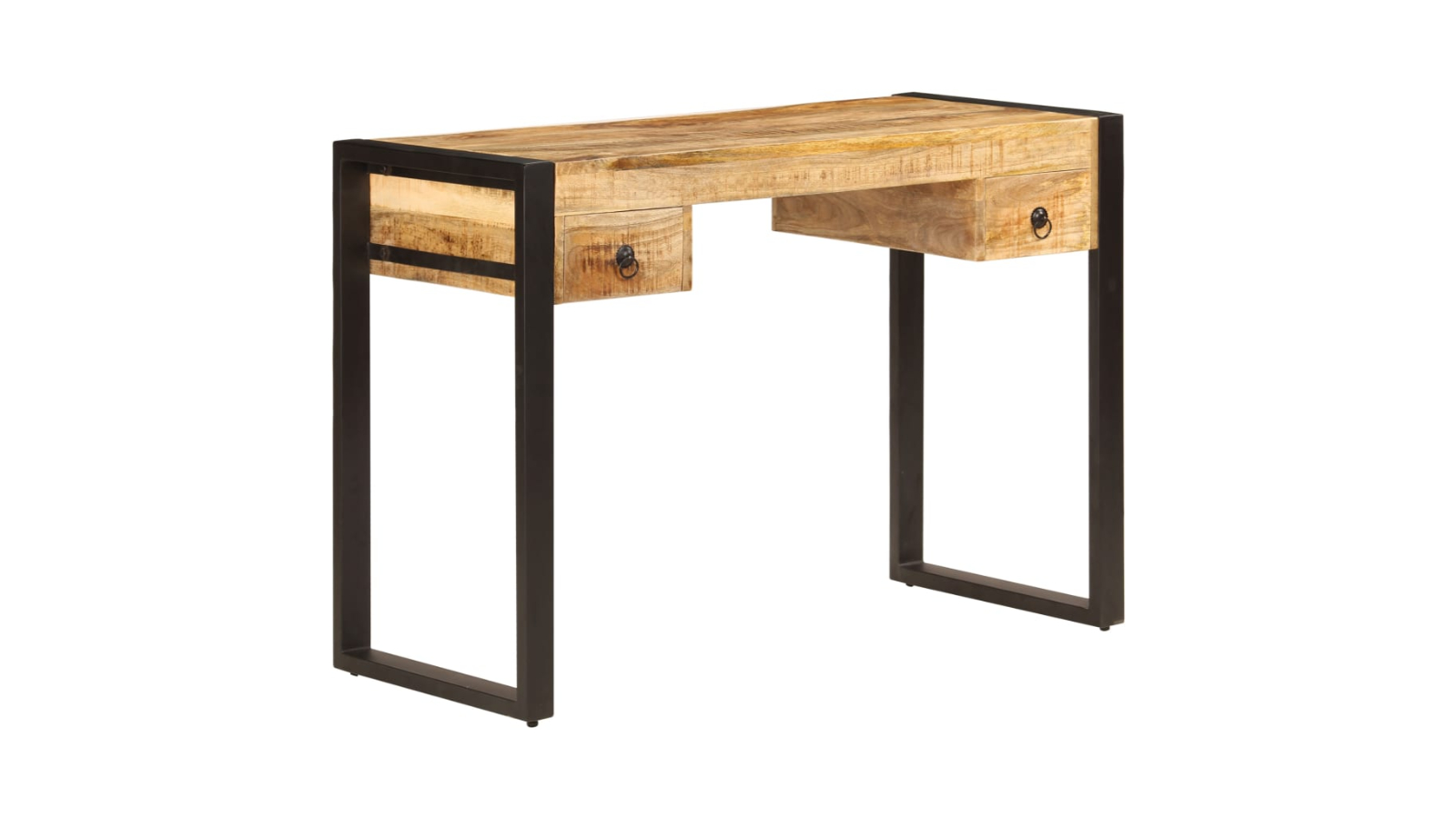 vidaXL Solid Mango Wood 110 x 50 x 77cm Desk with 2-Drawer