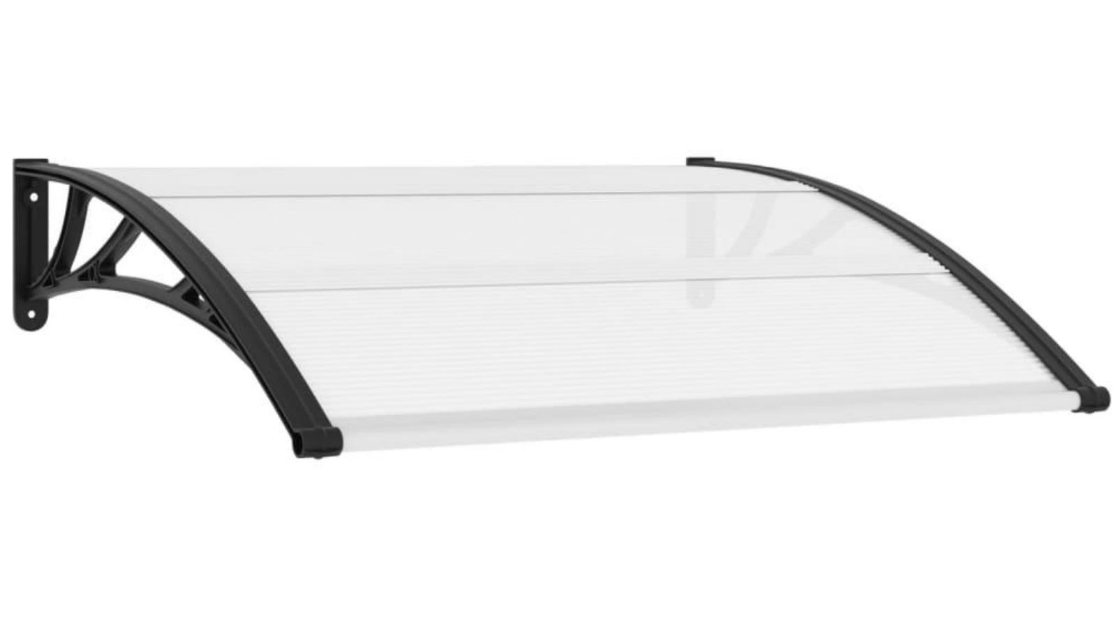 vidaXL Door Canopy Black and Transparent - 120 x 75 cm 