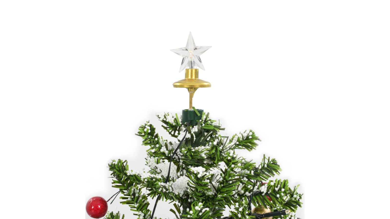 vidaXL 75cm Snowing Christmas Tree with Umbrella Base Green Harvey