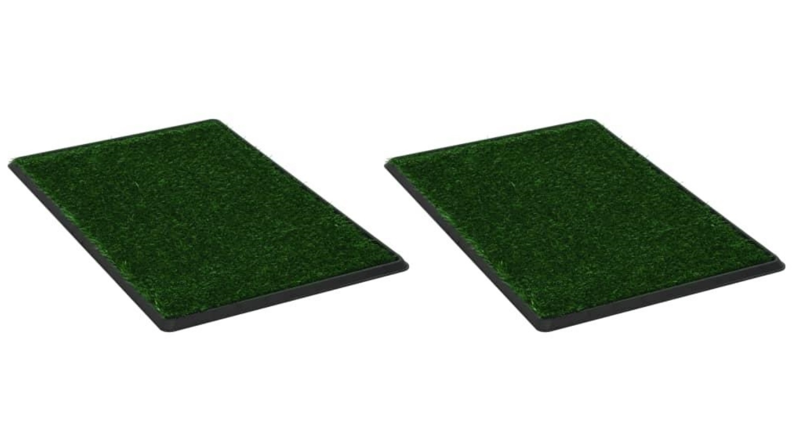 vidaXL 76x51x3cm 2 Piece Pet Toilet with Tray and Artificial Turf - Green