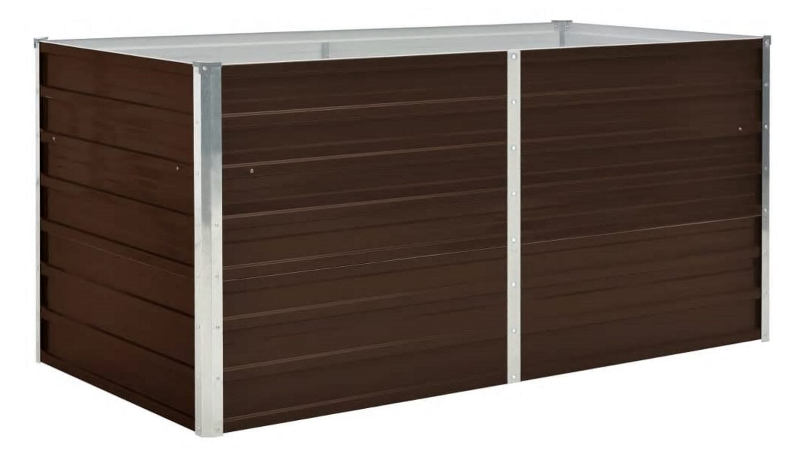 vidaXL Brown Galvanised Steel Raised Garden Bed - 160x80x77cm