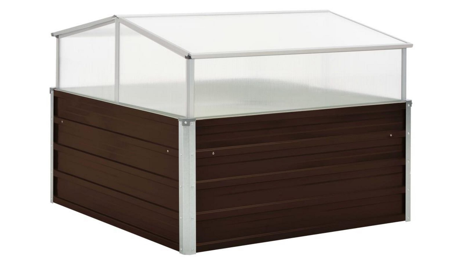 vidaXL Galvanised Steel Brown Greenhouse - 100x100x85 cm 