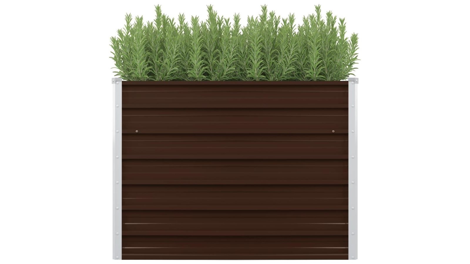 vidaXL Brown Galvanised Steel Garden Raised Bed - 100x100x77cm