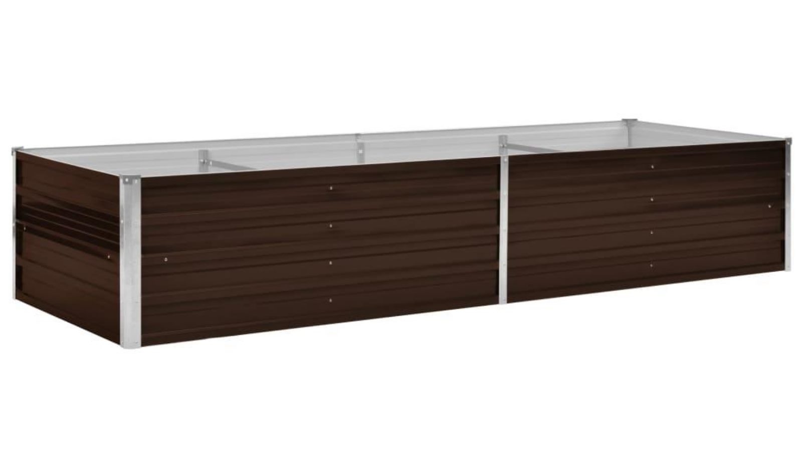 vidaXL Brown Galvanised Steel Garden Raised Bed - 240x80x45cm