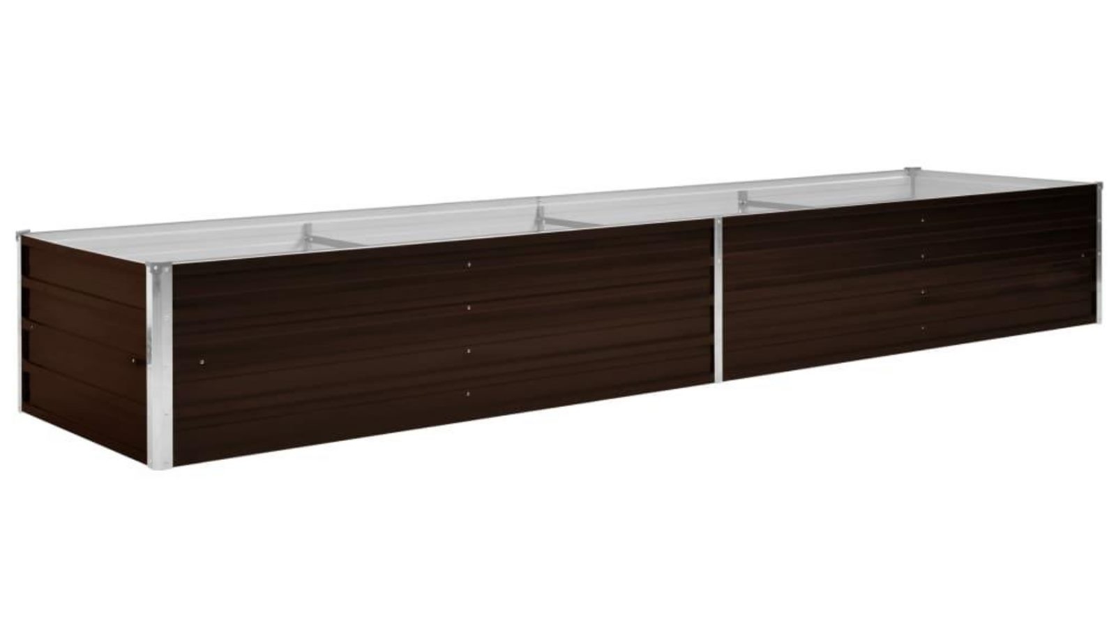 vidaXL Brown Galvanised Steel Garden Raised Bed - 320x80x45cm