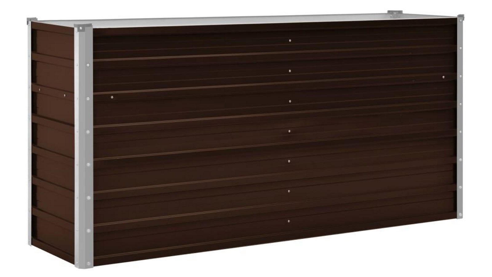 vidaXL Brown Galvanised Steel Garden Raised Bed - 160x40x77cm