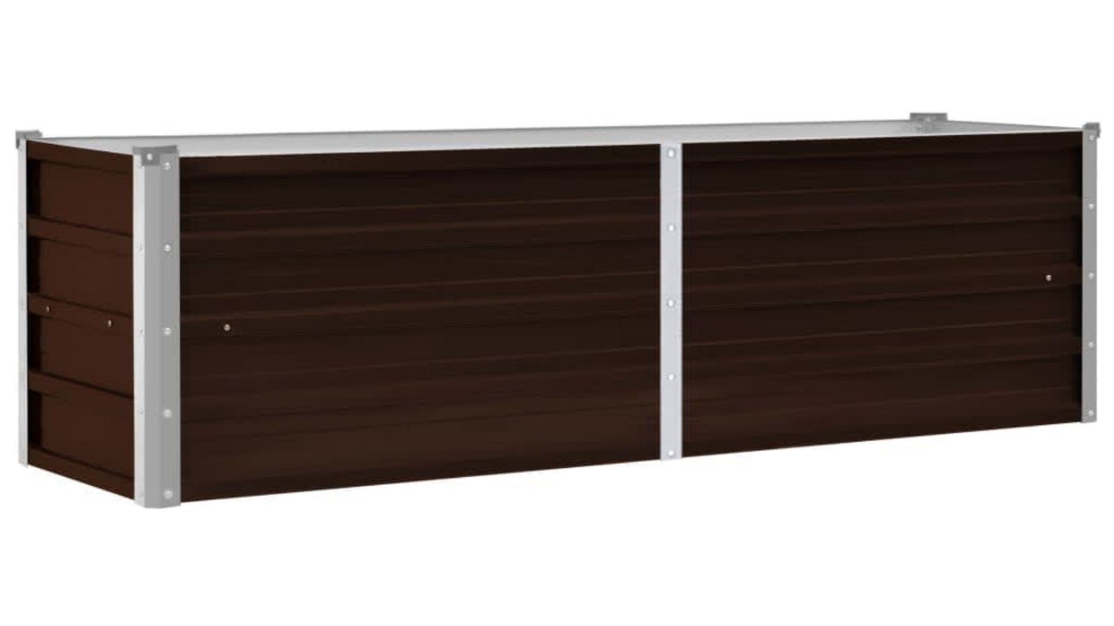 vidaXL Brown Galvanised Steel Garden Raised Bed - 160x40x45cm