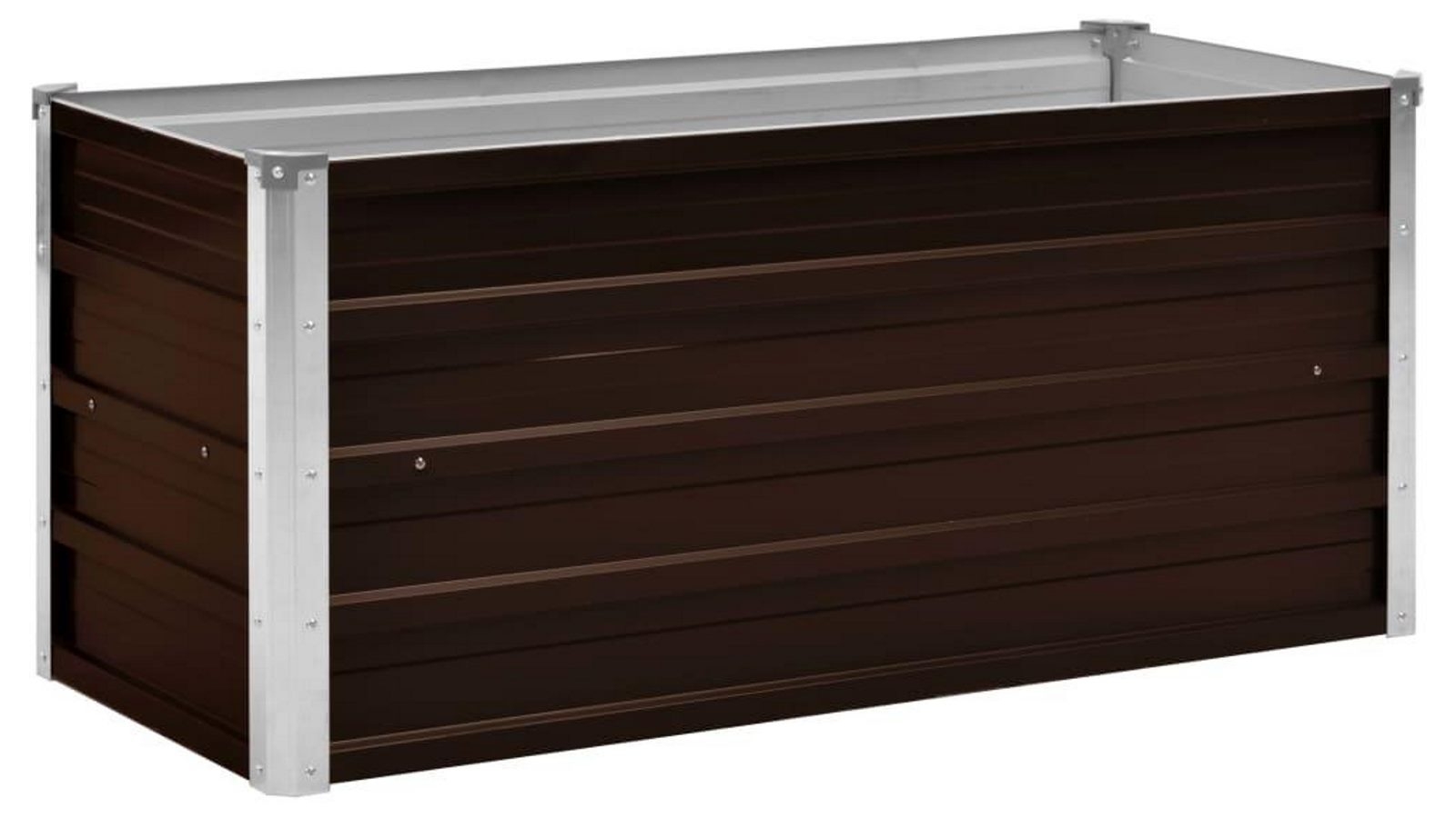 vidaXL Brown Galvanised Steel Garden Raised Bed - 100x40x45cm